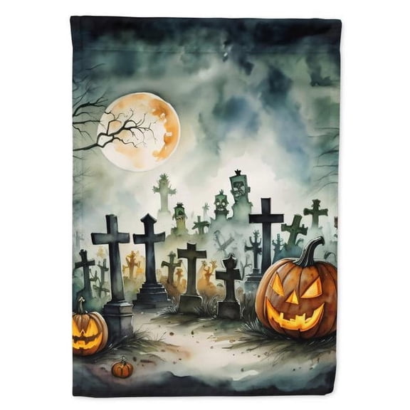 15.5 x 11.25 in. Unisex Graveyard Spooky Halloween Garden Flag