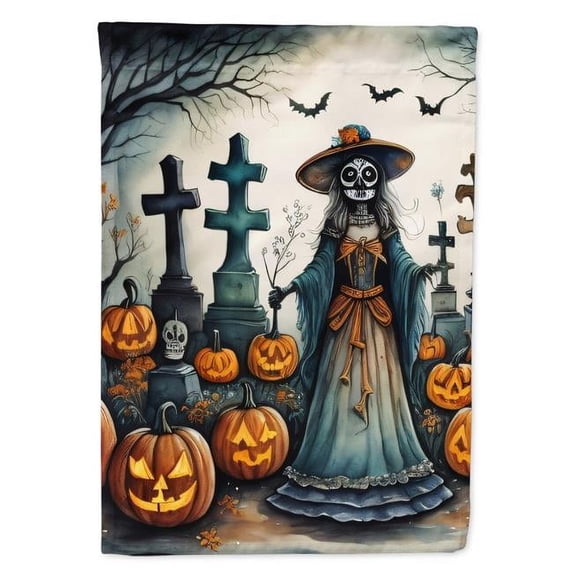 15.5 x 11.25 in. Unisex La Catrina Skeleton Spooky Halloween Garden Flag
