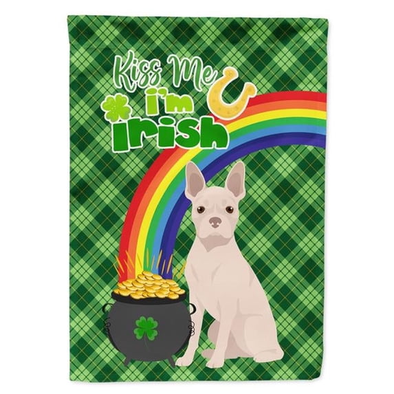 15.5 x 11.25 in. White Boston Terrier Saint Patricks Day Flag - Garden Size