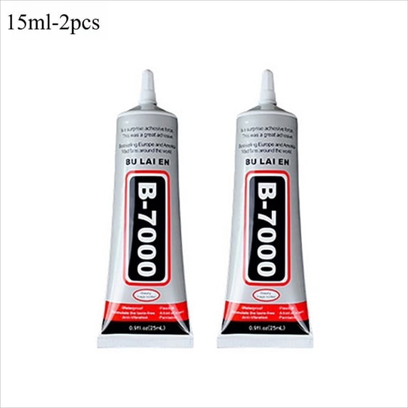 15/50ml B-7000 Clear Multipurpose Adhesive Glue, Flexible Semi-Fluid Contact Adhesive for Phone Repair, Jewelry Making, Crafts & More, 2 Pack