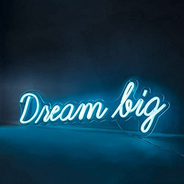 15.55 x6.50 Dream big Neon Light Sign LED Night Lights USB Operated Decorative Marquee Sign Bar Pub Store Club Garage Home Party Decor Walmart Business Supplies