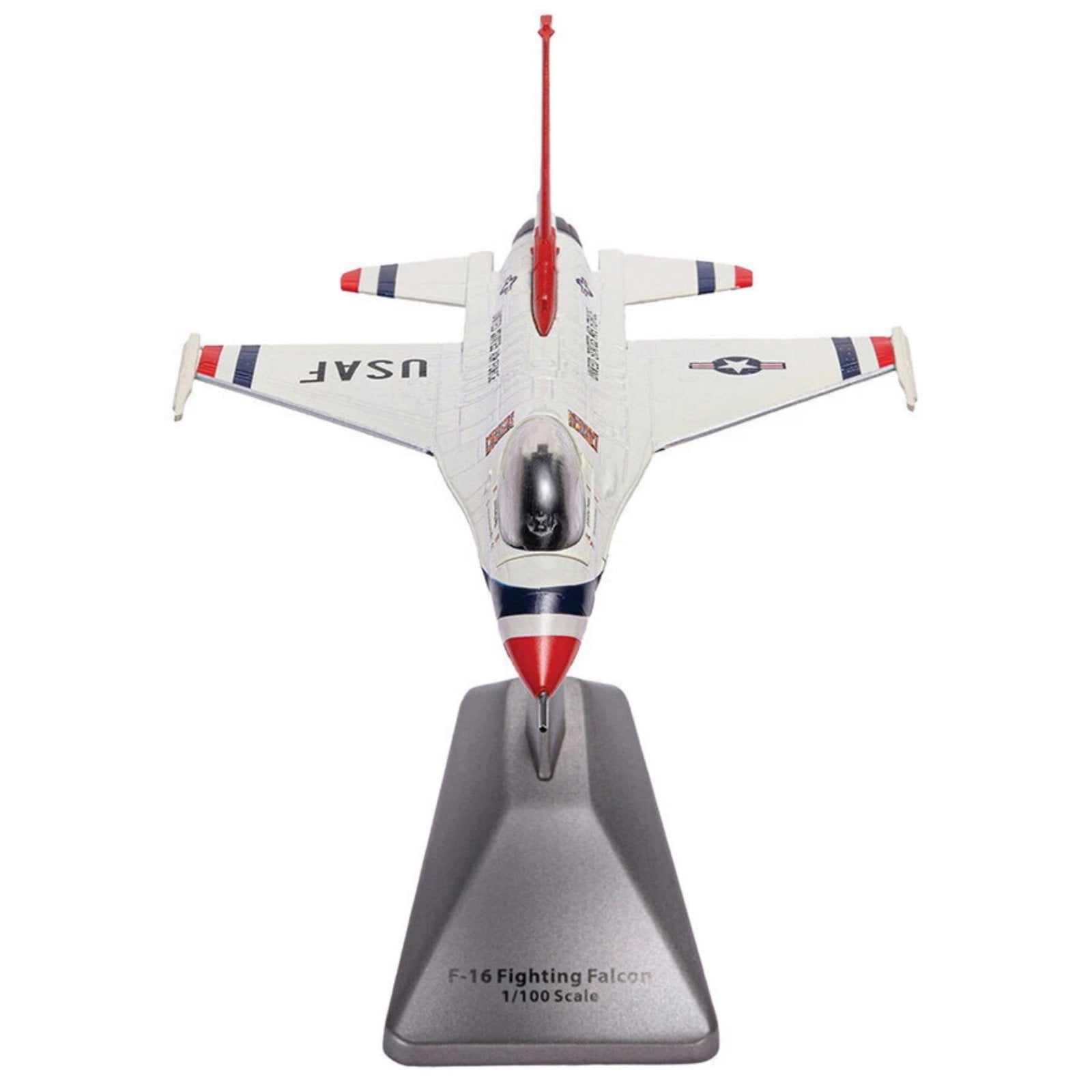 15.5cm Diecast Alloy 1/100 Scale USAF F-16 Fighting Falcon Thunderbirds Demonstration Aircraft Finished Model Toy Gift TAPDRA Accessory Part