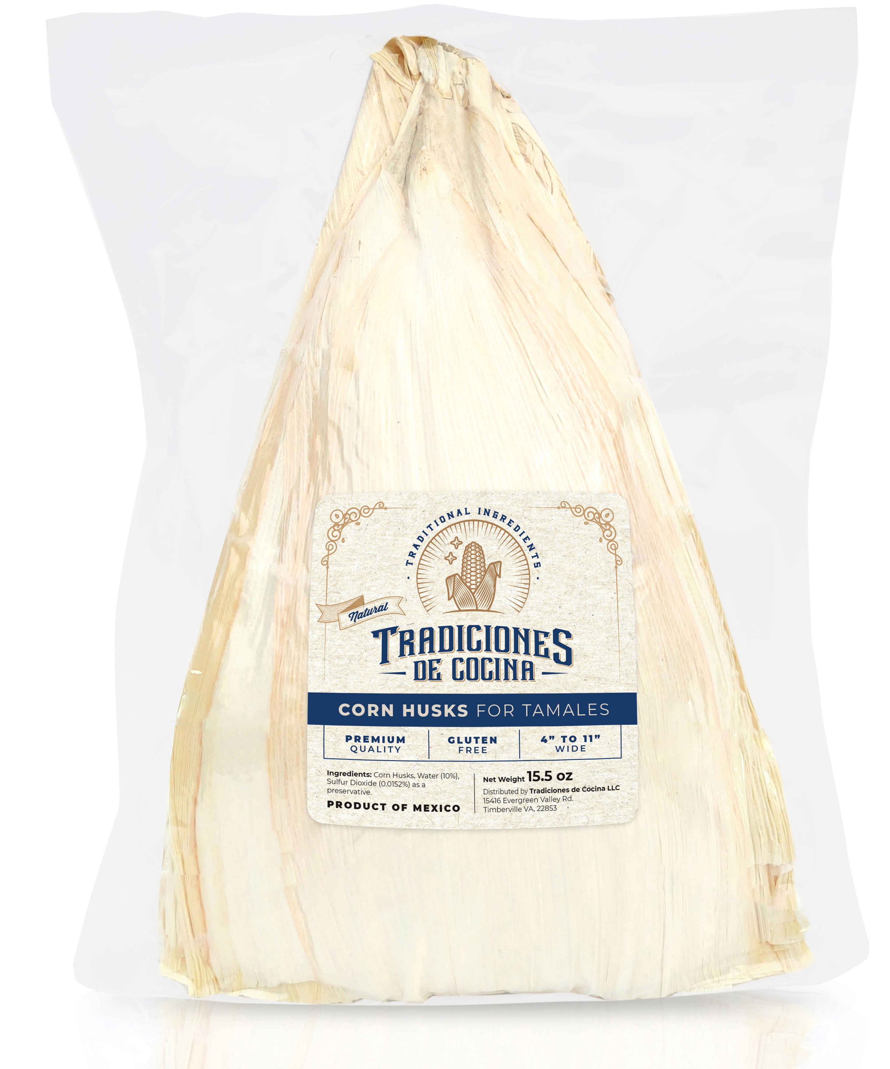 15.5oz - Premium Corn Husks for Tamales, 4-11 inches wide. Tradiciones de  Cocina; Traditional Ingredients (Hojas de Maiz para Tamales.)