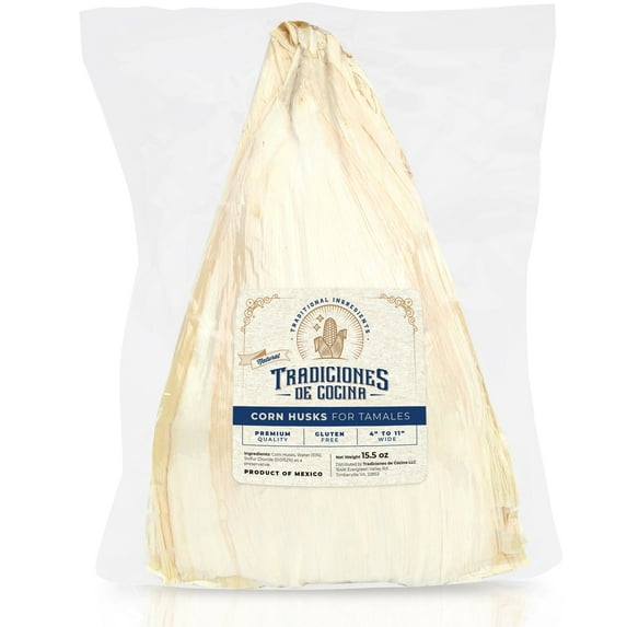15.5oz - Premium Corn Husks for Tamales, 4-11 inches wide. Tradiciones de Cocina; Traditional Ingredients (Hojas de Maiz para Tamales.)