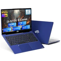 15.6'' Business Laptop 16GB RAM 1TB SSD 12th Gen Intel Core i3-1215U (6-Cores Up to 4.4GHz Beat i5-1135G7) Type-C 65W PD Fast Charger FHD IPS Laptop Win 11 Fingerprint Backlit Keyboard Wi-Fi 6 Blue