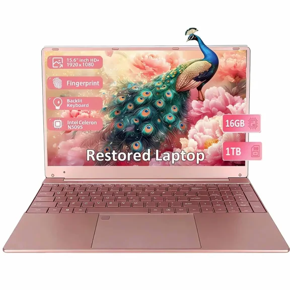 15.6" Business Laptop 16GB RAM 1TB SSD Intel Celeron N5095 Backlit Keyboard Work Laptop Back to School Essentials for Students Windows 11 Pro
