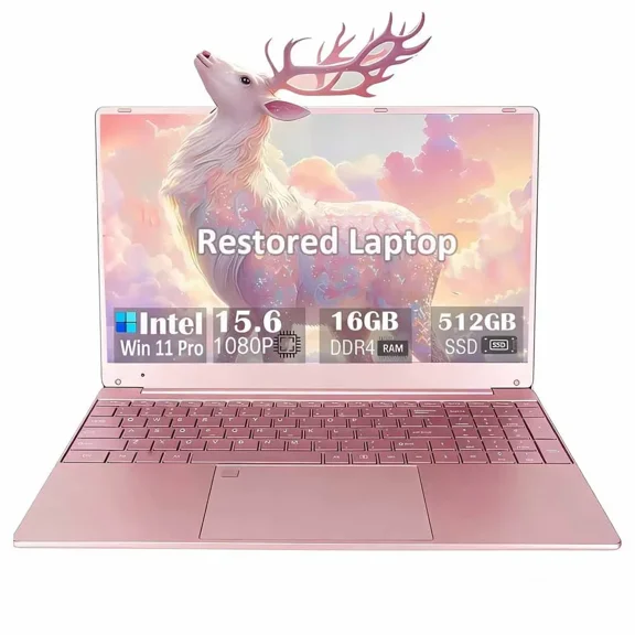 15.6" Business Laptop Computer Student Laptop Computer Windows 11 Pro 16GB RAM 512GB SSD 2.9 GHz Intel Celeron N5095 Backlit Keyboard WiFi 5 BT 5.0