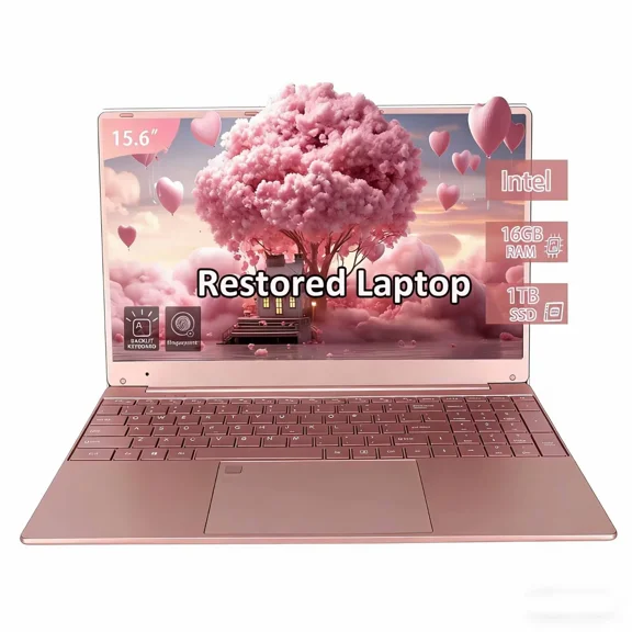 15.6" Business Laptop Windows 11 Pro 16GB RAM 1TB SSD Intel Celeron N5095 Backlit Keyboard Work Laptop Back to School Essentials for Students