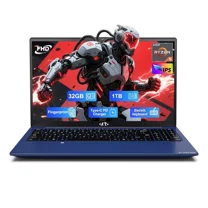 15.6" FHD Business Laptop 32GB RAM 1TB SSD AMD Ryzen 5(Beat i3-1215U, 4 Cores Up to 3.7GHz) 65W Type-C Fingerprint Backlit Keyboard IPS-Computer Wi-Fi 5 BT5.2 Blue