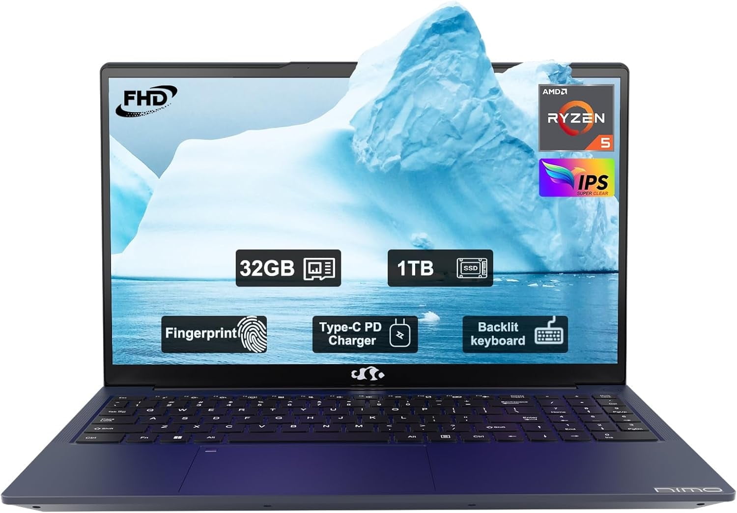 Fsjun 16" Purple Laptop, 12th Gen Alder Lake N95 CPU up to 3.4 GHz, 12G LPDDR5 RAM, 1TB NVMe SSD (Expandable to 4T+512G SD), 2K FHD IPS Screen, Color Backlit KB, Notebook for Travel/Work/Study