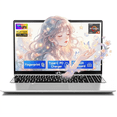 thumbnail image 1 of 15.6" FHD Gaming Laptop 16GB DDR5 RAM 256GB SSD AMD Ryzen 5 6600H (Beat i7-1165G7, 6 Cores Up to 4.5GHz) with Radeon Graphics Backlit Keyboard Fingerprint Reader 2-Year Warranty Silver, 1 of 7