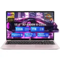 thumbnail image 1 of 15.6" FHD Gaming Laptop Computer AMD Ryzen 7 6800H 8 Cores 32GB DDR5 RAM 1TB SSD (Up to 4.7GHz) AMD Radeon 680M GPU-Computer with 100W GaN Type-C Backlit Keyboard Fingerprint RoseGold, 1 of 6