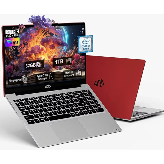 15.6" FHD-IPS-Business-Gaming Laptop, 8 Cores Intel i5-12450H 32GB RAM 1TB SSD (Beat i7-11800H, Up to 4.4GHz) Backlit Keyboard Computer, 100W Type C Fingerprint WiFi 6 Numpad Windows 11