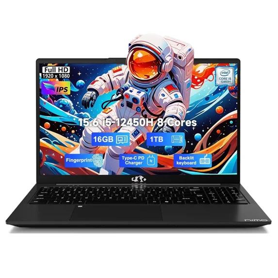 15.6" FHD IPS Business Laptop, 8 Cores Intel i5-12450H 16GB RAM 1TB SSD (Beat i7-11800H, Up to 4.4GHz) Backlit Keyboard Computer, 100W Type C Fingerprint WiFi 6 Win 11 Black