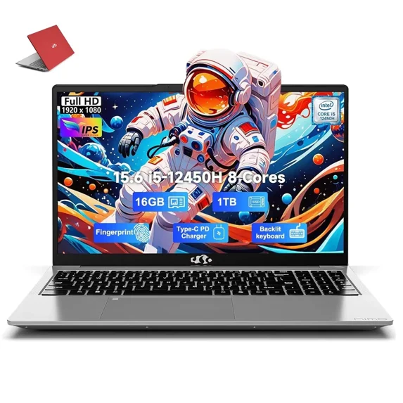 15.6" FHD IPS Business Laptop, 8 Cores Intel i5-12450H 16GB RAM 1TB SSD (Beat i7-11800H, Up to 4.4GHz) Backlit Keyboard Computer, 100W Type C Fingerprint WiFi 6 Win 11 Red