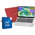 thumbnail image 1 of 15.6'' FHD IPS Laptop, 16GB RAM 1TB SSD, Intel Pentium Quad-Core N100 Processor, Type-C 65W PD Fast Charger, Win 11 Fingerprint Backlit Keyboard Wi-Fi 6 Student notebooks Red, 1 of 7