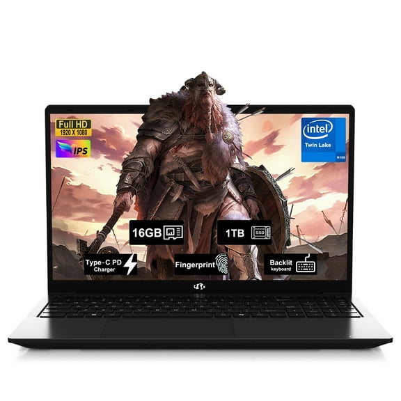 15.6" FHD IPS Student-Laptop Computer - 16GB RAM 1 TB SSD, 4 Cores 13th Gen Intel N150(Beat to i3-1115G4, Up to 3.6GHz), 65W GaN Type-C, Fingerprint, Backlit Keyboard, Wi-Fi 6, BT5.2, Numpad