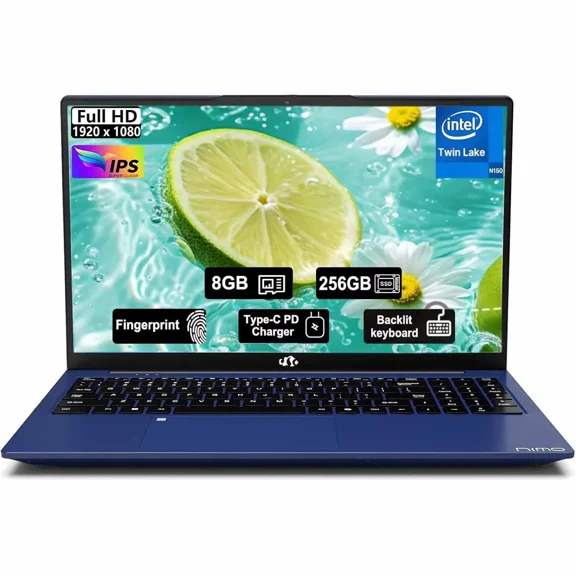 15.6" FHD IPS Student-Laptop-Computer - 8GB RAM 256GB SSD, 4 Cores 13th Gen Intel N150(Beat to i3-1115G4, Up to 3.6GHz), 65W GaN Type-C, Fingerprint, Backlit Keyboard, Wi-Fi 6, BT5.2