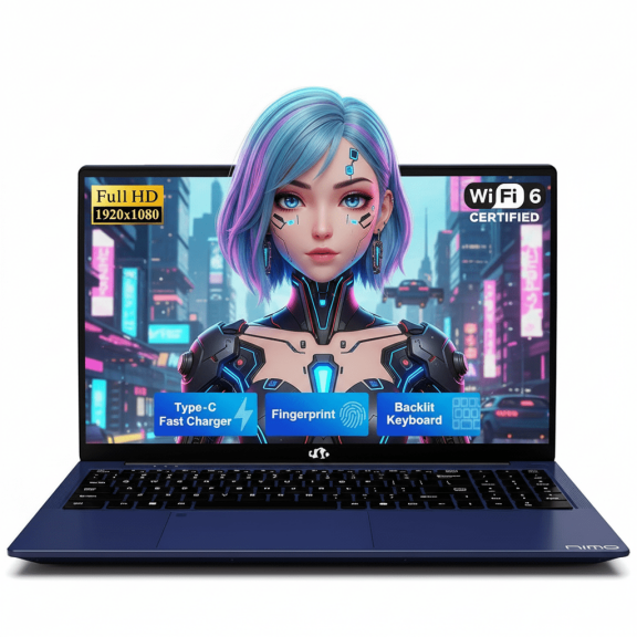 15.6" FHD Laptop Computer, Intel Pentium N150 4GB RAM 128GB SSD (Beat i3-1115G4, 4-Core Up to 3.6GHz) with Backlit Keyboard 65W GaN Type-C Fingerprint for Home Student and Business