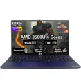 thumbnail image 1 of 15.6" FHD New Business Laptop Computer, AMD Ryzen 5 3500U, 16GB RAM, 1TB SSD, Windows 11, Backlit Keyboard, Fingerprint Reader, 65W PD, Lightweight Computer for Work and Student Blue, 1 of 8
