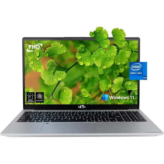 15.6 FHD Student Laptop Computer, Intel N100 Processor (Up to 3.4GHz), 16GB RAM, 256GB SSD, Backlit Keyboard, Fingerprint, 2 Years Warranty, WiFi 6, Win 11(Silver)