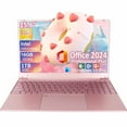 thumbnail image 1 of 15.6" Business Laptop, Office 2024,Windows 11 Pro, 2.9 GHz Intel Celeron N5095, 16GB RAM 1TB SSD, Ultra-Thin and Lightweight student Computer, Backlit Keyboard, WiFi 5, BT 5.0(Pink）, 1 of 8