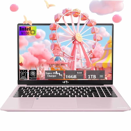 15.6 High-Performance Laptop, HD Graphics Card,Intel Pentium Quad-Core N100, 16GB RAM 1TB SSD, Type-C 65W Adapter, Backlit Keyboard, Fingerprint, Win 11