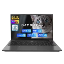 15.6" IPS FHD-Business-Laptop Intel 6 Core i3-1215U 32GB RAM 1TB SSD (Beat i5-1135G7 Up to 4.4GHz) Computer with 65W Type C Fingerprint Backlit Keyboard Wi-Fi 6 Numpad Win 11-Gray