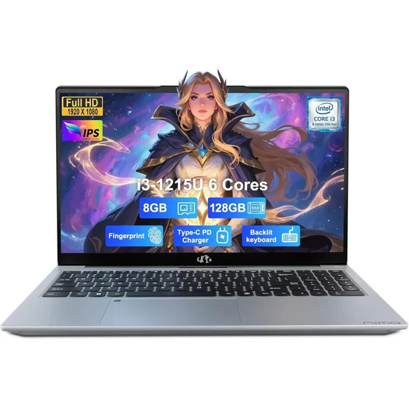15.6" IPS FHD-Business-Laptop, Intel 6 Core i3-1215U 8GB RAM 256GB SSD (Beat i5-1135G7, Up to 4.4GHz) Computer with Backlit Keyboard Fingerprint 65W Type C Wi-Fi 6 Numpad Win 11