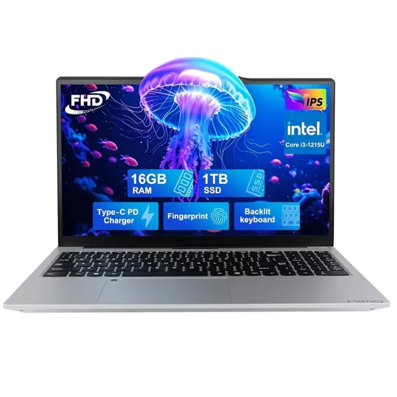 15.6" IPS FHD Business Laptop, Intel 6 Core i3-1215U (Beat i5-1135G7, Up to 4.4GHz) 16GB RAM 1TB SSD Laptop-Computer Fingerprint Backlit Keyboard 65W Type C Wi-Fi 6 Win 11 Silver
