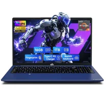 15.6" IPS FHD Gaming/Business Laptop, 6 Cores AMD Ryzen 5 6600H 16GB DDR5 RAM 1TB SSD (Beat i7-1165G7 up to 4.5GHz) 660M 6nm GPU-Computer with 100W Type-C Backlit Keyboard, Fingerprint Blue