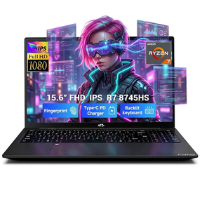 15.6" IPS FHD Gaming Laptop 16GB DDR5 RAM 512GB SSD AMD Ryzen 7-8-Core Processor (Beat R9 7940HS Up to 4.9GHz) with AMD Radeon 780M Graphics 100W Type-C Backlit Keyboard Fingerprint Black