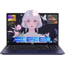 15.6" IPS FHD-Gaming-Laptop, AMD 8 Cores Ryzen 7 7735HS 32GB DDR5 RAM 1TB SSD (Beats i7-12650H Up to 4.75GHz) AMD Radeon 680M GPU-Computer with 100W Type-C Backlit Keyboard Fingerprint