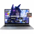 thumbnail image 1 of 15.6" IPS FHD-Gaming-Laptop, AMD Ryzen 5 6600H 6-Cores 660M GPU 32GB DDR5 RAM 1TB SSD(Beat i7-1165G7, Up to 4.5GHz) Computer with 100W GaN Type C Fingerprint Backlit Keyboard Win 11, 1 of 7