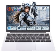 15.6" IPS FHD,Intel Celeron N4000,Laptop,8GB RAM 256GB SSD,Windows 11 Pro MS Office 2024,Student Business Laptop Computer,Webcam,Silver