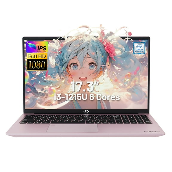 17.3"Laptop-Computer 16GB RAM 1TB SSD Pink Student-Laptop 2025 Newest,Intel 6 Cores i3-1215U(Up to 4.40 GHz),Busines-Laptop with Backlit Keyboard Fingerprint 2 Years Warranty