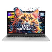 17.3Laptop-Computer 16GB RAM 1TB SSD 2025 Newest Student-Laptop Intel Pentium 6 Cores i3-1215UUp to 4.40 GHz Business-Laptop with Backlit Keyboard Fingerprint ,Silver