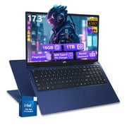 17.3"Laptop-Computer 16GB RAM 1TB SSD 2025 Newest Student-Laptop Intel Pentium 6 Cores i3-1215U(Up to 4.40 GHz)) Business-Laptop with Backlit Keyboard Fingerprint 2 Years Warranty,Blue