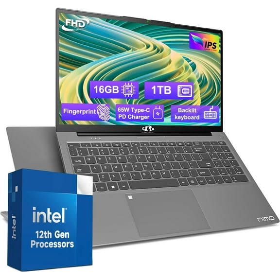 15.6-FHD-Laptop Student-Laptop, 16GB RAM 1TB SSD Intel Pentium Quad Core N100 (Beat to i3-1115G4 Up to 3.4GHz), Laptop-Computer with Backlit Keyboard Fingerprint Home-laptop, Windows 11 Laptop
