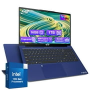 15.6-FHD-Laptop,Student-Laptop with Backlit Keyboard Fingerprint 16GB RAM 1TB SSD Intel Pentium Quad Core N100 Processor (Up to 3.4GHz）Business-Laptop,Computer，2 Years Warranty Win11,Blue