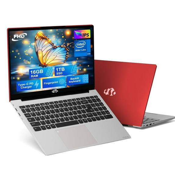15.6-FHD-Laptop Student-Laptop, 16GB RAM 1TB SSD Intel Pentium Quad Core N100 (Beat to i3-1115G4 Up to 3.4GHz), Laptop-Computer with Backlit Keyboard Fingerprint Home-laptop, Windows 11 Laptop