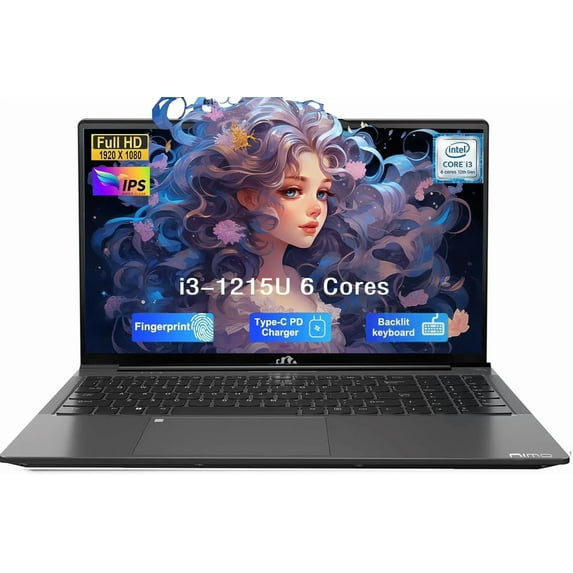 15.6" IPS FHD-Laptop, Intel 6 Cores I3-1215U 32GB RAM 2TB SSD (Beats i5-1135G7, Up to 4.4GHz) Student Computer with 65W Type C Backlit Keyboard Fingerprint for Home and Business Windows 11