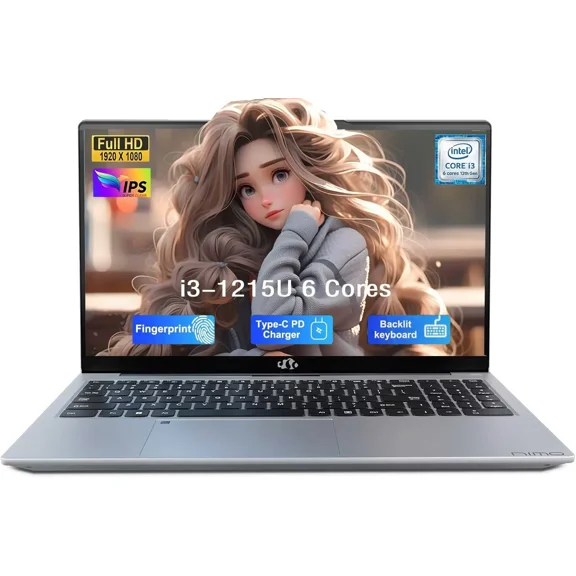 15.6" IPS FHD-Laptop, Intel 6 Cores I3-1215U (Beats i5-1135G7, Up to 4.4GHz) 32GB RAM 2TB SSD Student Computer with 65W Type C Backlit Keyboard Fingerprint for Home and Business Windows 11