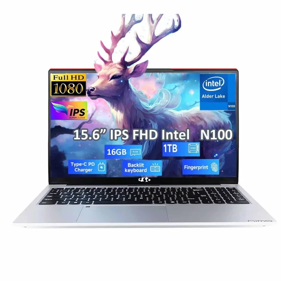 15.6 IPS FHD Student Laptop, 16GB RAM 1TB SSD Intel Pentium Quad Core N100, Computer with Backlit Keyboard Fingerprint (Beat to i3-1115G4 Up to 3.4GHz) Laptops