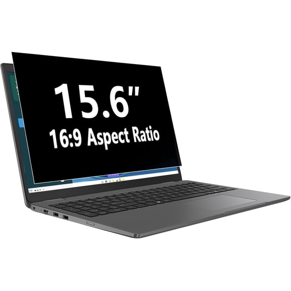 15.6 Inch 16:9 Laptop Privacy Screen Filter, Anti Scratch Spy Anti-Glare Blue Light Guard, Removable 15.6In Security Shield, Matte/Glossy Double-Sided
