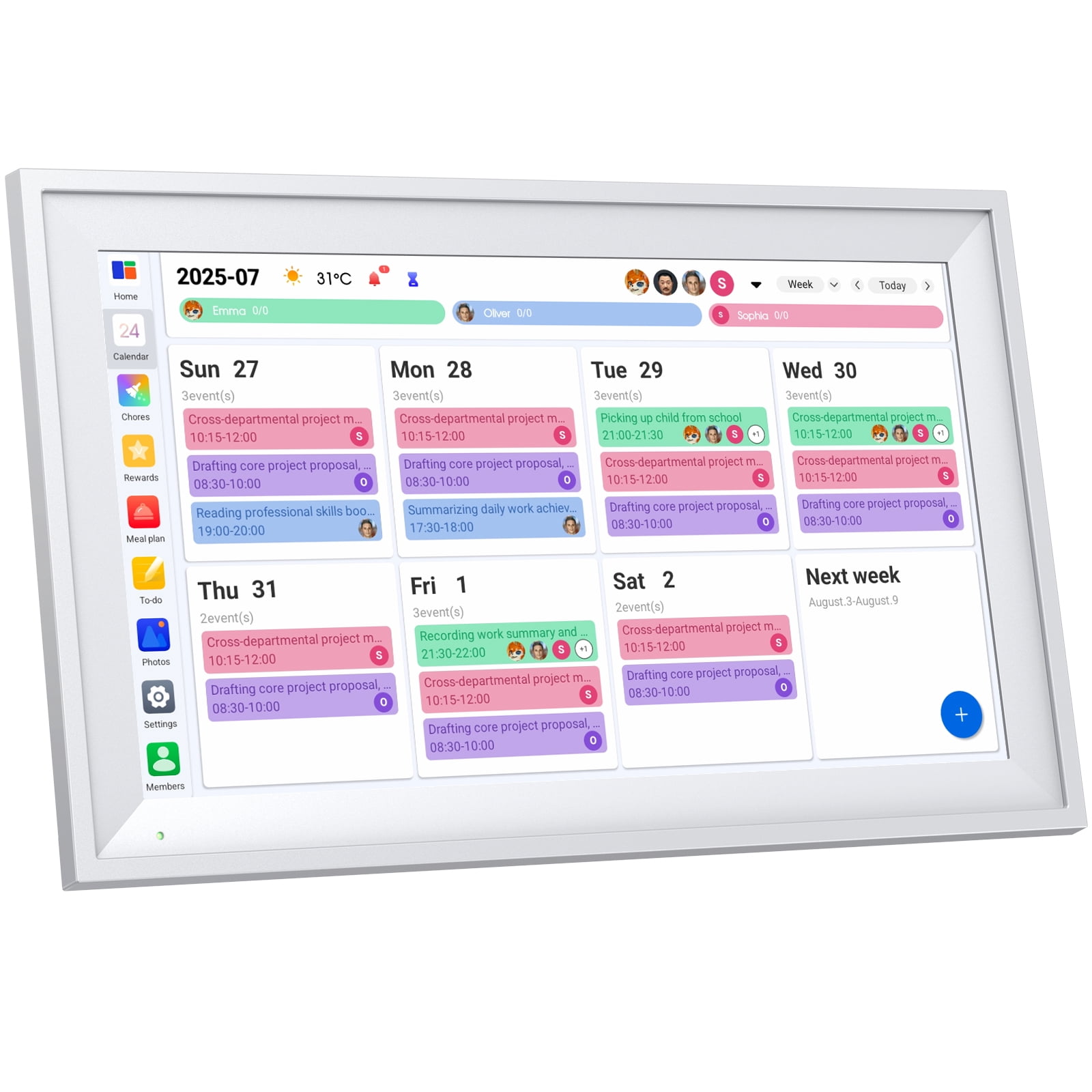15.6 Inch Digital Calendar Wall Touch Screen – Smart Family Planner & Chore Chart, HD Interactive Display, Wall Mount Included, No Subscription Needed, 3GB RAM 32GB Storage