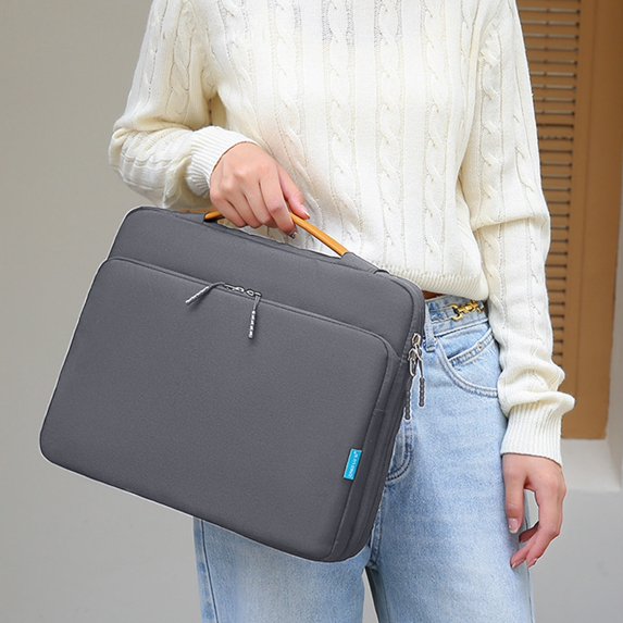 15.6 Inch Laptop Bag | Shockproof Water-Resistant Sleeve Case | 360° Corner Protection | Lightweight & Portable | Fits 15.6" Notebook | Multiple Pockets | Gray/Purple/Green/Yellow/Beige
