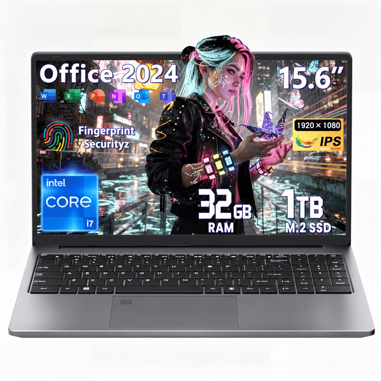 15.6''Laptop 8GB DDR4 512GB SSD, Quad-Core Intel Celeron N5095