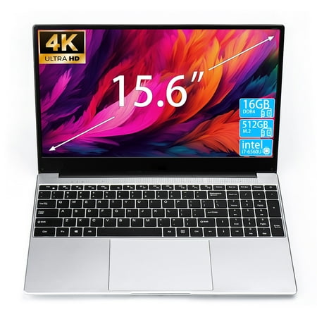 15.6 Inch Laptop, Intel Core i7-6560U Processor, 16GB RAM,512GB SSD, Integrated Graphics, Windows 11, FHD Display, Ultra-Thin, for Business Student Daily Use