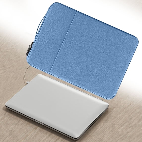 15.6 Inch Laptop Sleeve Case, Linen Fabric Protective Bag Water Resistant, Front Pocket For Chargers Accessories, Lightweight Compatible (G)